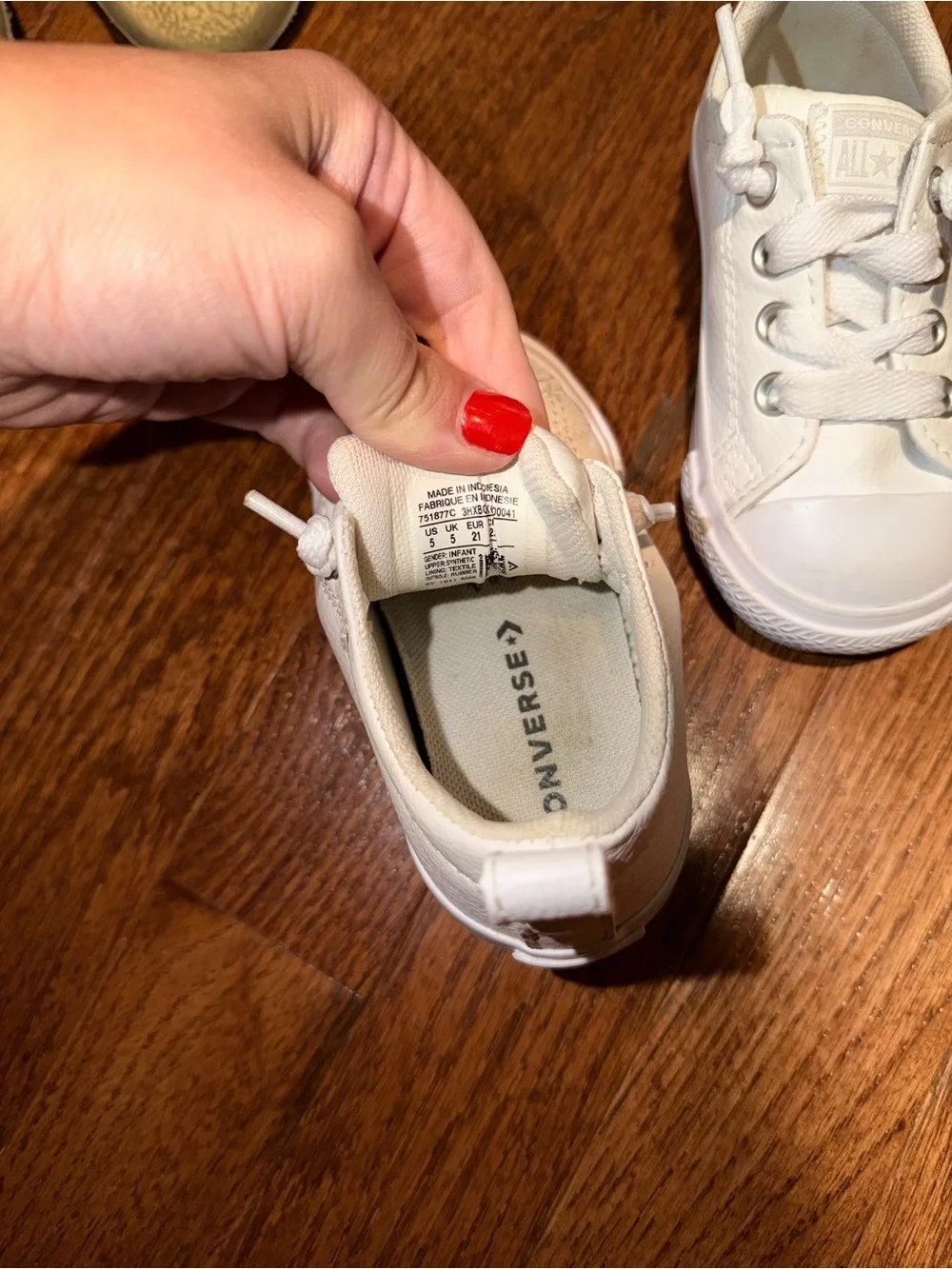Converse Toddler White Canvas Lace-Up Sneakers